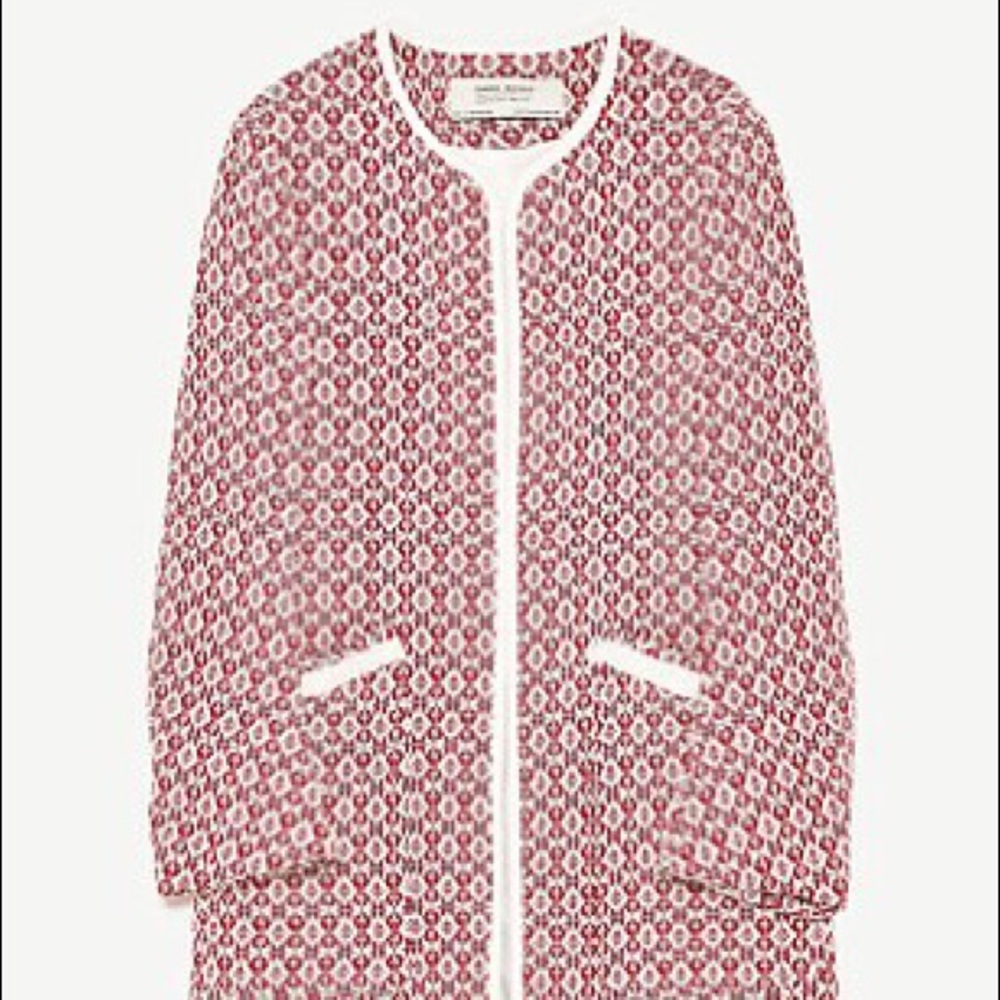 Zara Frayed Printed Coat